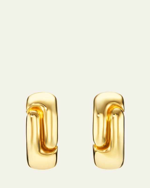 18K Yellow Gold Holos Round Hoop Earrings